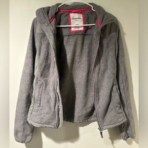Aeropostale grey fleece zip up winter jacket with pockets size medium